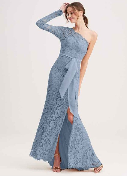 PT101 3 Pnina Signature Lace One-shoulder Gown PT101 3 Pnina Signature Lace One-shoulder Gown