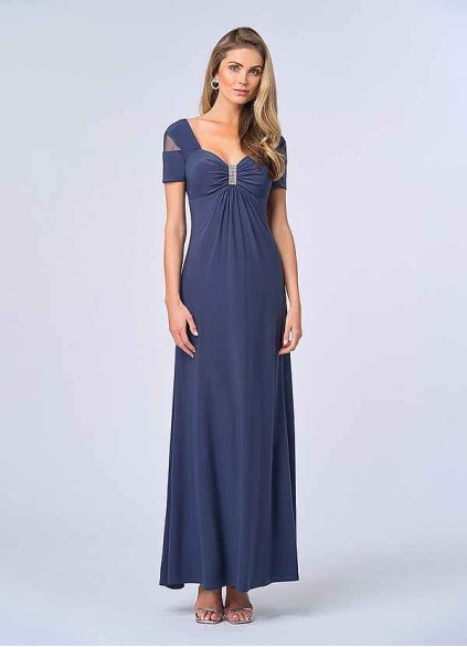 UpStudio Illusion Cap Sleeved Jersey Gown UpStudio Illusion Cap Sleeved Jersey Gown