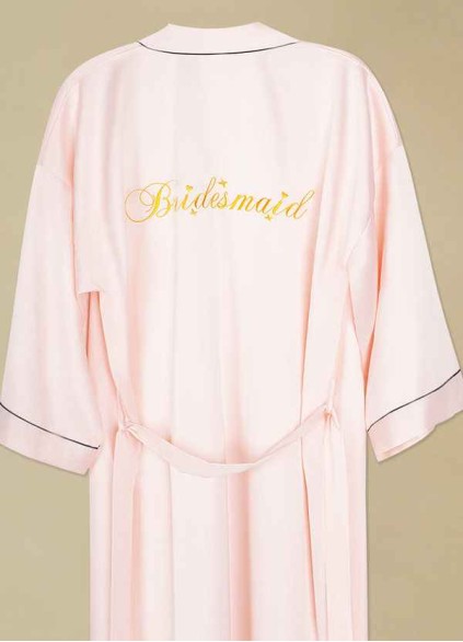 Pre-Wedding Embroidered Bridesmaid Satin Robe Pre-Wedding Embroidered Bridesmaid Satin Robe