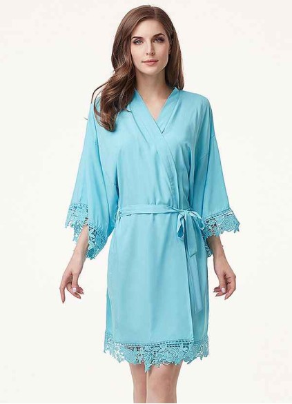 Floral Lace and Cotton Robe Floral Lace and Cotton Robe
