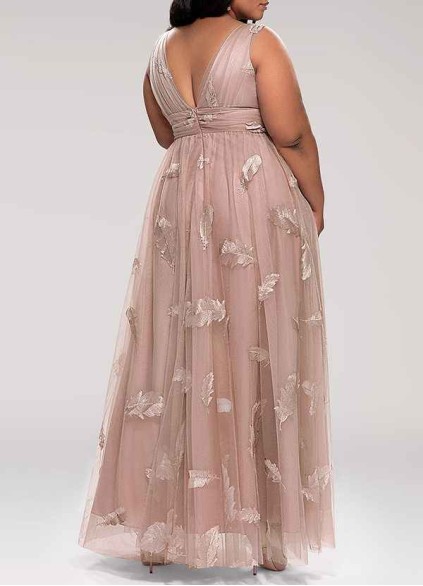 AZ Occasions Lost In Paradise Blush Embroidery Tulle Maxi Dress AZ Occasions Lost In Paradise Blush Embroidery Tulle Maxi Dress